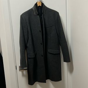 The Kooples Wool Coat Leather Collar - Medium.